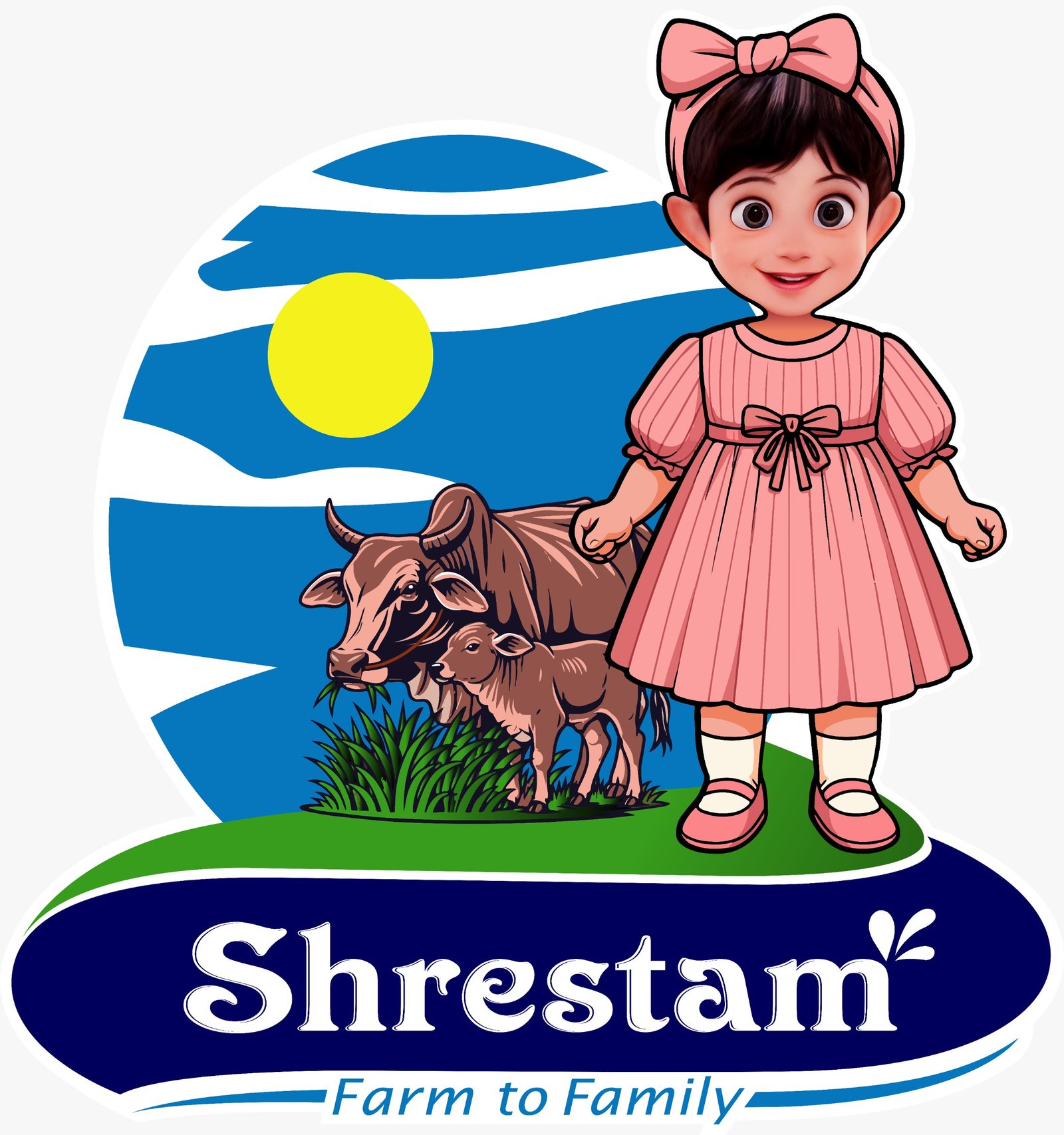 Shrestam Farm to Family Emblem Logo